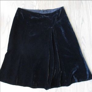 Nanette Lepore Black Crushed Velvet Skirt